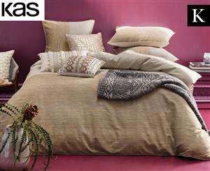 KAS Amara King Bed Quilt Cover Set - Gold