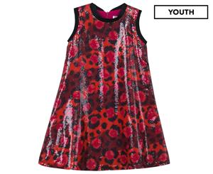 KENZO Girls' Jungle Patterned Dress - Bordeaux