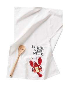 Kate Jenkins Dish Towel 'World Is Your Lobster'