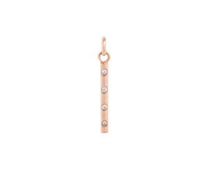 Kirstin Ash Crystal Gem Bar Charm w/18K Rose Gold Vermeil