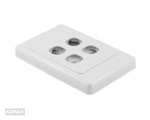 Konix 4 Port Australian Style Wall Plate