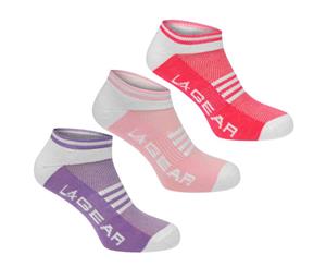 LA Gear Women Yoga Sock 3 Pack Ladies - White/Multi