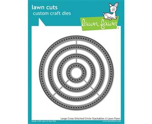 Lawn Fawn Cuts Large Cross Stitched Circle Stackables Dies LF1180