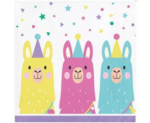 Llama Party Beverage Napkins Pack of 16