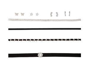 Lovisa Black Rhodium Choker Earring Set