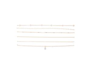 Lovisa Rose Gold Diamante Pearl Station Choker 6 Pack