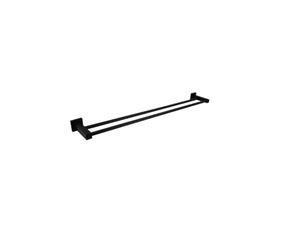 Matt Black Double Towel Rail 600mm Luxe Series