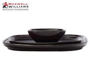 Maxwell & Williams Forma Square Platter with Rectangular Platter & Bowl Gift Boxed Black