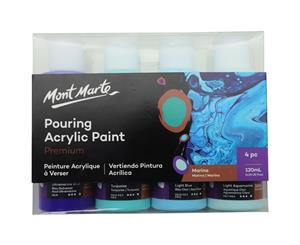 Mont Marte Acrylic Pouring / Fluid Paint Set 120ml 4pc - Marina