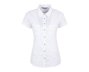 Mountain Warehouse Womens Lightweight Shirt Breathable 100% Cotton & Mesh Lined - White