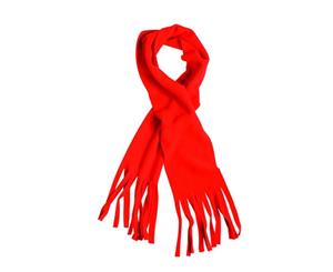 Myrtle Beach Adults Unisex Fringe Fleece Scarf (Red) - FU860