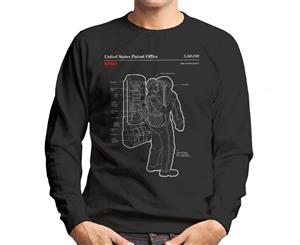 NASA Orlan Spacesuit Backpack Blueprint Men's Sweatshirt - Black