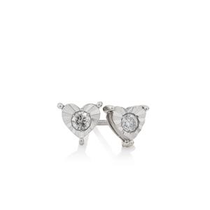 Online Exclusive - Heart Stud Earrings with 1/5 Carat TW of Diamonds in Sterling Silver