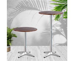 Outdoor Bar Table Furniture Wooden Cafe Table Aluminium Adjustable Round Gardeon