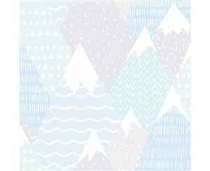 Over the Rainbow Mountains Wallpaper Teal (91052)