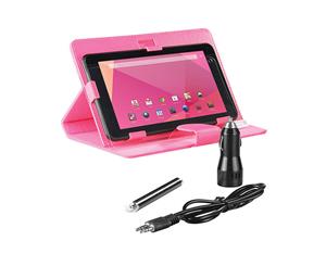 Pendo Pad PINK leather case stylus car charger Aux cable screen protector PACK