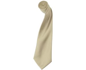 Premier Mens Plain Satin Tie (Narrow Blade) (Pack Of 2) (Natural) - RW6934