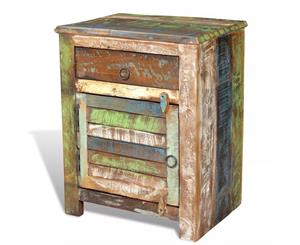 Reclaimed Wood Recycled Bedside Storage Cabinet End Table Vintage Drawers Chest