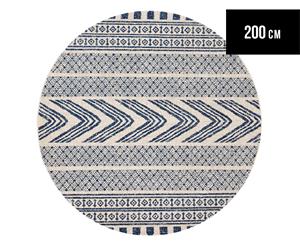 Rug Culture 200cm Mirage Modern Round Rug - Navy