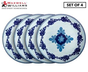 Set of 4 Maxwell & Williams 26.5cm Majolica Dinner Plate - Sky Blue