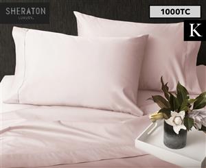 Sheraton Luxury 1000TC 100% Cotton King Bed Sheet Set - Dusk Pink