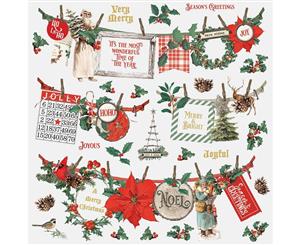 Simple Stories - Country Christmas Cardstock Stickers 12 inch X12 inch - Banners