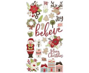 Simple Stories - Holly Jolly Chipboard Stickers 6 inch X12 inch