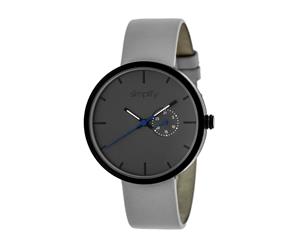 Simplify The 3900 Leather-Band Watch w/ Date - Grey