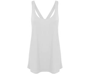 Skinni Fit Womens/Ladies Fashion Workout Sleeveless Vest (White) - RW5491