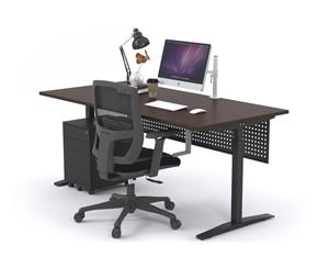 Stand Up - Manual Height Adj Desk Black Frame [1200L x 800W] - wenge black modesty