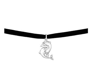 Sterling Silver Dolphin Choker Necklace