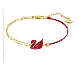 Swarovski Red Crystal Swan Gold Bracelet