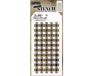 Tim Holtz Layered Stencil 4.125 inchX8.5 inch - Gingham