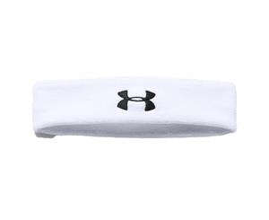 Under Armour Mens Performance Quick Dry Sweat Headband - White/Black