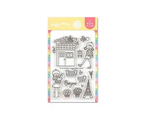 Waffle Flower Crafts - Clear Photopolymer 4X6in Stamps - Bonjour