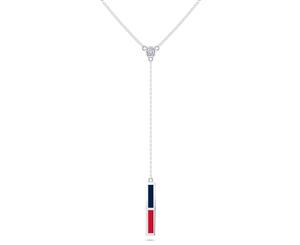 Washington Capitals Diamond Y-Shaped Necklace For Women In Sterling Silver Design by BIXLER - Sterling Silver