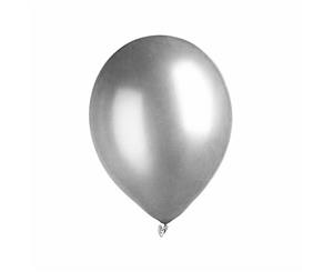 10x Silver Latex Standard 25cm Helium Balloons Balloon Party Wedding Birthday