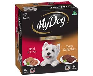 12 x My Dog Beef & Liver & Tasty Kangaroo Trays 100g