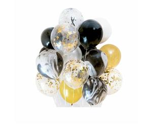 20pcs Black Transparent Confetti Helium Balloons Agate Sequins Balloon Set Wedding Party