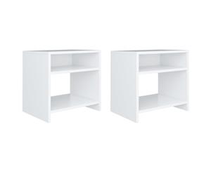 2x Bedside Cabinet White Chipboard Bedroom Nightstand Home Organiser