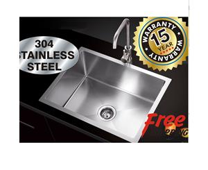 304 Handmade stainless steel single undermount kitchen sink 600mm