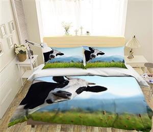 3D Grassland Cow 148 Bed Pillowcases Quilt