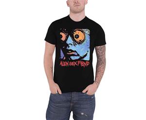 Alien Sex Fiend T Shirt Acid Bath Band Logo Official Mens - Black