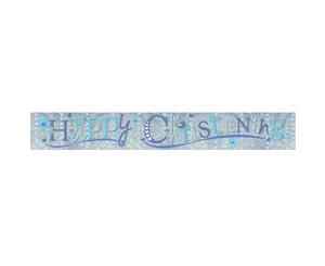 Amscan Happy Christening Foil Banner (Blue) - SG14811