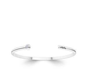 Atlanta Braves Diamond Cuff Bracelet For Women In Sterling Silver Design by BIXLER - Sterling Silver