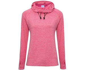 Awdis Just Cool Womens/Ladies Girlie Cowl Neck Baselayer Top (Electric Pink Melange) - RW5359