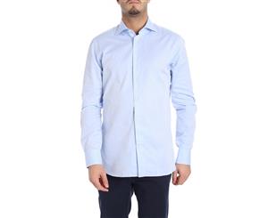 BORRIELLO NAPOLI MEN'S LIGHT BLUE COTTON SHIRT