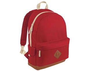 Bagbase Heritage Retro Backpack / Rucksack / Bag (18 Litres) (Classic Red) - BC2543