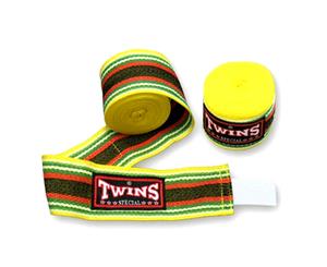 Boxing Hand Wraps 5m TWINS Kick Boxing MMA UFC Muay Thai 100% Cotton Yellow CH-2