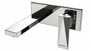 Bravat Diamond Wall Mounted Basin Bath Mixer - Chrome